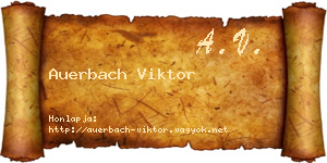 Auerbach Viktor névjegykártya
